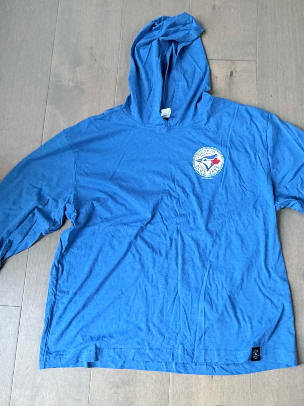 Blue Hooded Pullover Jacket